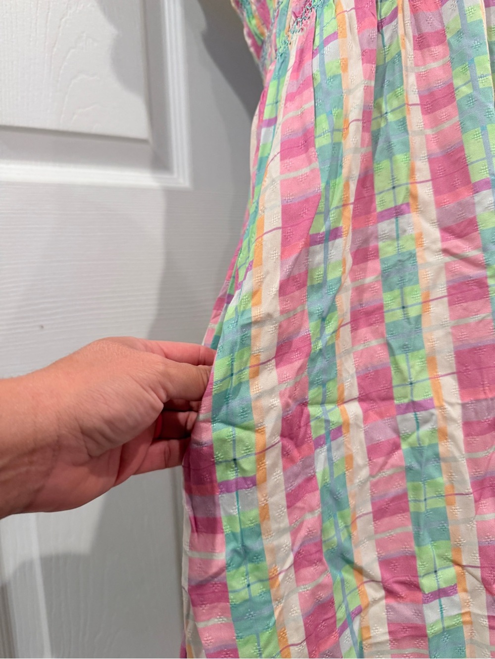 French Connection Bibiana Check Pastel Plaid Mini Dress - Pink & Mint - 12 - Picture 7 of 16